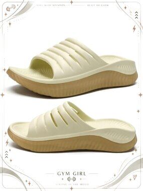 KuaiLu Women's Recovery Sport Slides with Arch Support Orthotic Slip-On